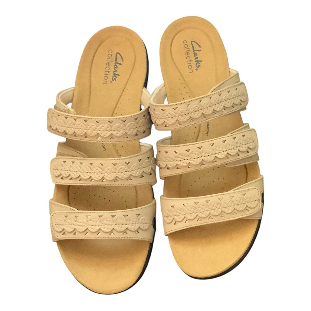 Clarks Collection Womens Laurieann Cove Slip On Sandals Sand Size 8 New
